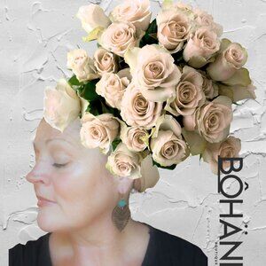 Bohemian Distressed Wood Lattis Statement Earrings  by Bohani